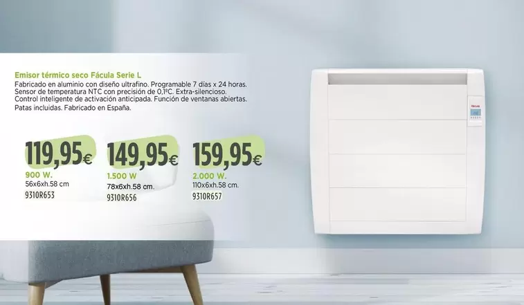 Emisor Térmico Seco Fácula Serie L