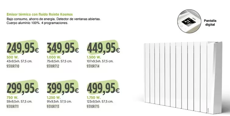 Emisor Termico Con Fluido Rointe Kosmos