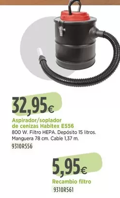 Habitex - Aspirador/ Soplador De Cenizas E556