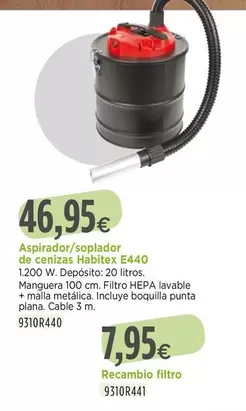 Habitex - Aspirador/ Soplador De Cenizas E440