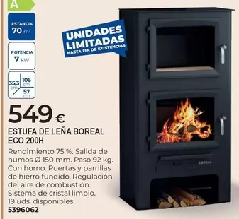 Estufa De Leña Boreal Eco 200h