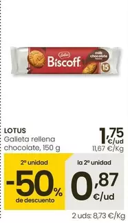 Lotus - Galleta Rellena Chocolate