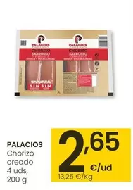 Palacios - Chorizo Oreado 4 Uds