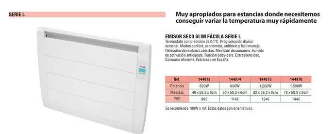 Emisor Seco Slim Facula Serie L