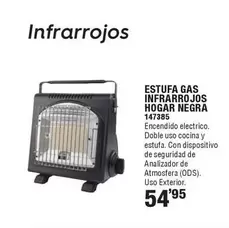 Estufa Gas Infrarrojos Hogar Negra 147385