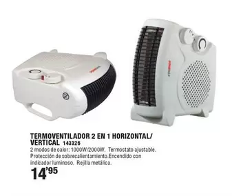 Termoventilador 2 En 1 Horizontal/ Vertical 143326