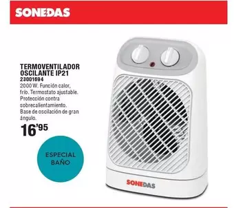 Sonedas - Termoventilador Oscilante Ip21
