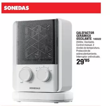 Sonedas - Calefactor Ceramico Oscilante 143322
