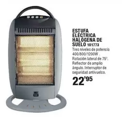 Tres - Estufa Eléctrica Halogena De Suelo