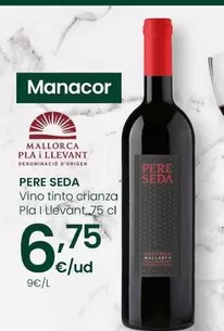 Pere Seda - Vino Tinto Crianza Pla I Llevant