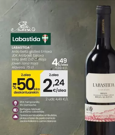 Labastida - Vino Tinto D.O.C. Rioja Joven Zona Rioja Alavesa