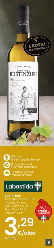 Bustinzuri - Vino Blanco D.O.C. Rioja Zona Rioja Alavesa