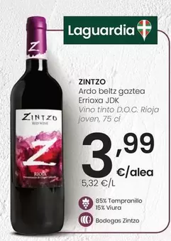 Zintzo - Vino Tinto D.O.C. Rioja Joven