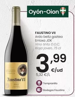 Faustino VII - Vino Tinto D.O.C. Rioja Joven
