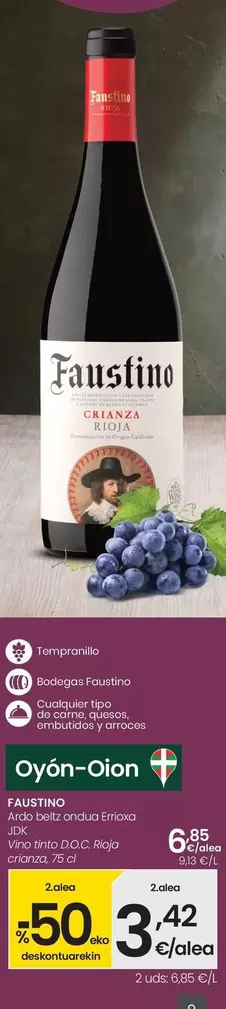 Bodegas Faustino - Vino Tinto D.O.C. Rioja Crianza