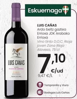 Luis Cañas - Vino Tinto D.O.C. Rioja Joven Zona  Rioja Alavesa