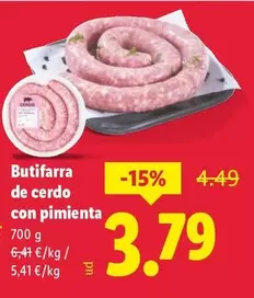 Butifarra De Cerdo Con Pimienta