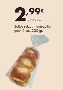 Bollos Suizos Mantequilla, Pack 6 Ud., 300 Gr.