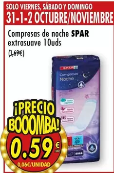 Spar - Compresas De Noche Extrasuave 10uds