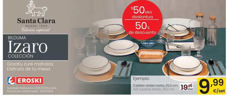 Santa Clara - Set 3 Platos Llanos