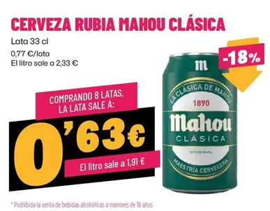Mahou - Cerveza Rubia Clasica
