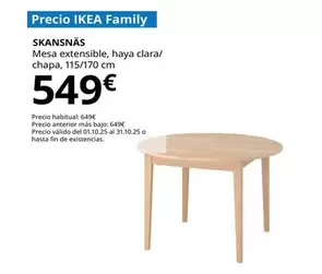 Skansnas - Mesa Extensible, Haya Clara/Chapa, 115/170 Cm