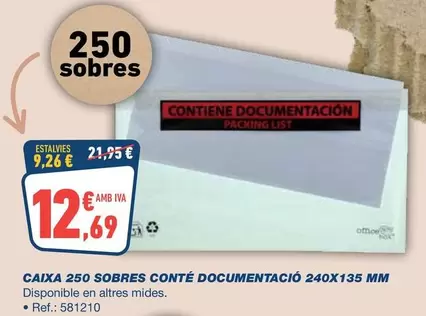 Caixa 250 Sobres Conté