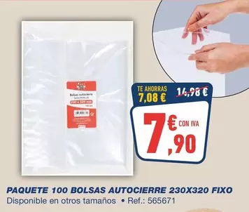 fixo - Paquete 100 Bolsas Autocierre 230x320 Fixo