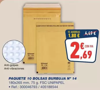 Unipapel - Paquete 10 Bolsas Burbuja No 14
