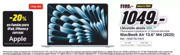 Apple - Macbook Air 13.6" M4 (02)5