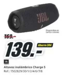 JBL - Altavoz Inalámbrico Charge 5
