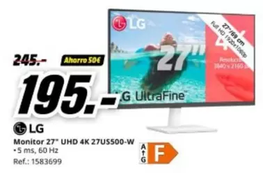 LG - Monitor 27" UHD 4K 27U5500-W
