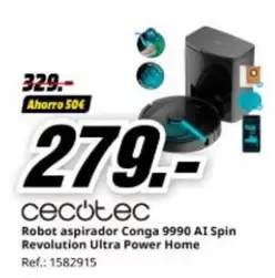 cecotec - Robot Aspirador Conga 9990 AI Spin Revolution Ultra Power Home