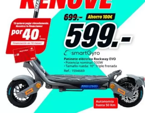 Smartgyro - Patinete Eléctrico Rockway Evo