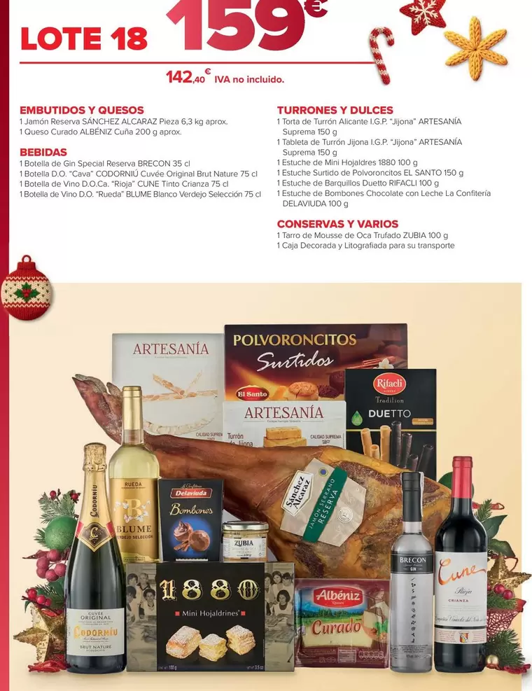 Lote 18 : Embutidos Y Quesos, Bebidas, Turrones Y Dulces, Conservas Y Varios