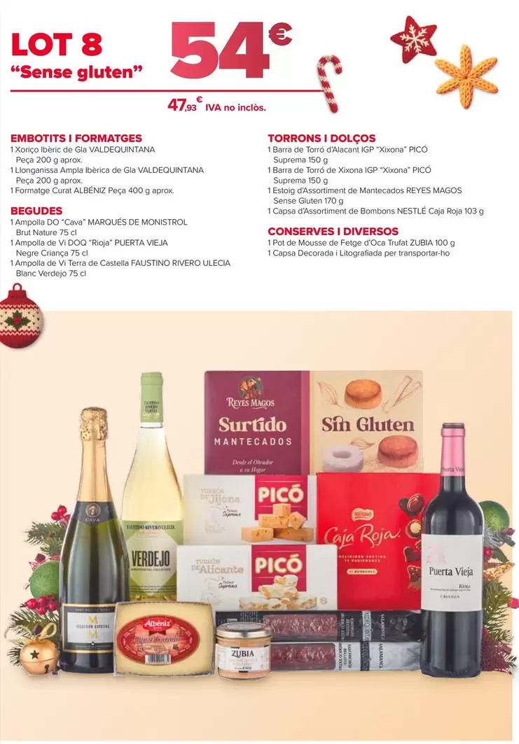 Lote 8 "Sin Gluten" : Embutidos Y Quesos, Bebidas, Turrones Y Dulces, Conservas Y Varios