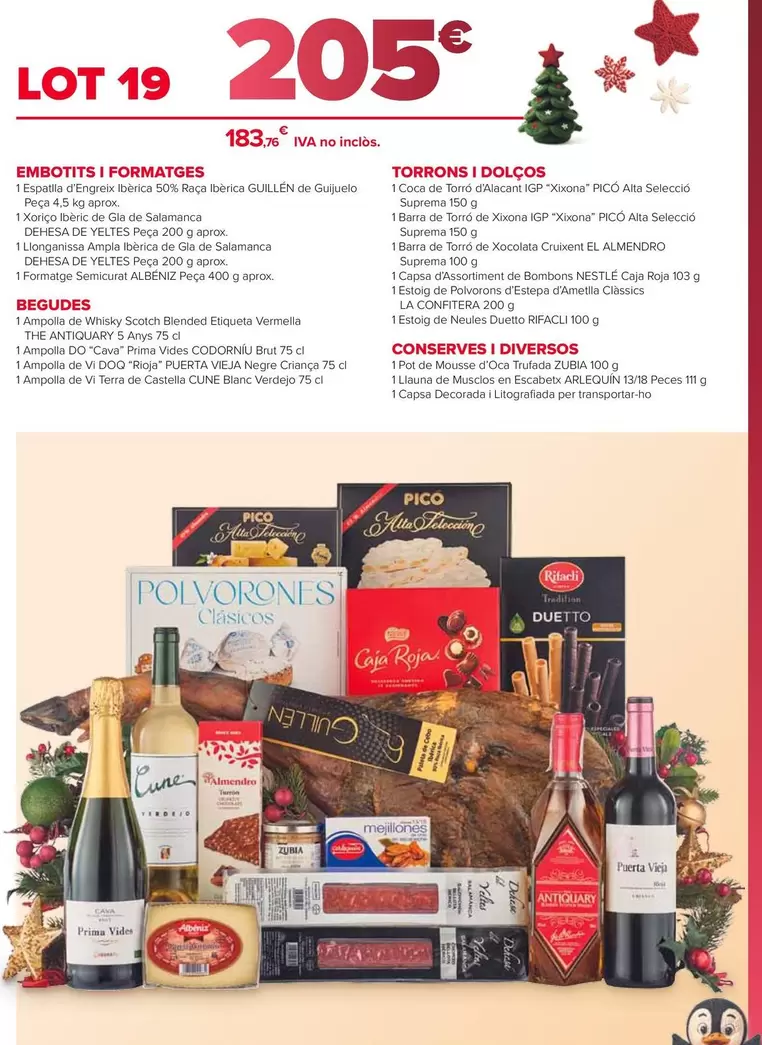 Lote 19 : Embutidos Y Quesos, Bebidas, Turrones Y Dulces, Conservas Y Varios