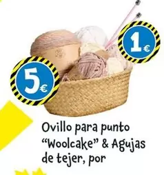 Ovillo Para Punto "Woolcake" & Agujas De Tejer, Por
