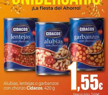 Cidacos - Alubias, Lentejas O Garbanzos Con Chorizo