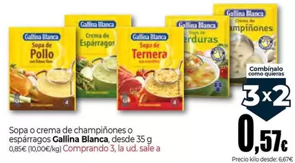 Gallina Blanca - Sopa O Crema De Champiñones O Espárragos 