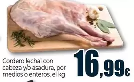Cordero Lechal Con Cabeza Y/O Asadura, Por Medios O Enteros