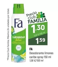 Fa - Desodorante Limones Caribe Spray