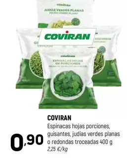 coviran - Espinacas Hojas Porciones Guisantes, Judias Verdes Planas O Redondas Troceadas