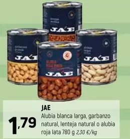 JAE - Alubia Blanca Larga, Garbanzo Natural, Lenteja Natural O Alubia