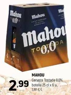 Mahou - Cerveza Tostada 0,0% Botella