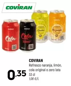 coviran - Refresco Naranja, Limón, Cola Original O Zero Lata