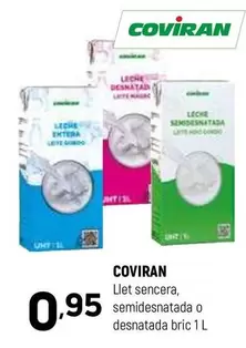 coviran - Llet Sencera, Semidesnatada O Desnatada Bric