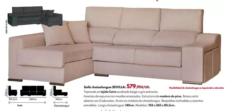 Sofá Chaiselongue Sevilla