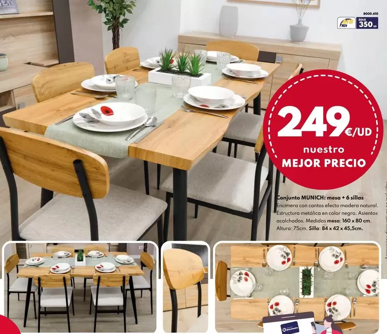 Conjunto Munich Mesa + 6 Sillas