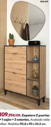 Zapatero 2 Puertas + 1 Cajon + Estantes